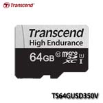 Transcend創見 350V Micro SD RAM Card 64GB (T-Flash) SDXC Class10 UHS-I U1(95MB/s) TS64GUSD350V