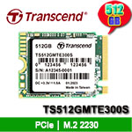 Transcend創見 512GB TS512GMTE300S MTE300S系列 M.2 2230 PCIe NVMe SSD固態硬碟(3D NAND) (五年保固)