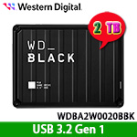 Western Digital威騰 2TB WDBA2W0020BBK 黑標 P10 Game Drive 2.5吋電競外接式硬碟(三年保固) (特價，售完調漲)