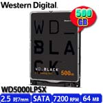 Western Digital威騰 500GB WD5000LPSX 黑標 SATA硬碟 7mm(五年保固)(購買前請先詢問庫存)