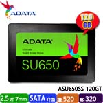 ADATA威剛 120GB ASU650SS-120GT Ultimate SU650 SATA SSD固態硬碟(3D NAND) (三年保固)