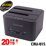 DigiFusion 伽利略 CRU-015 USB3.1 Gen1 2.5吋/3.5吋 雙SATA SSD硬碟拷貝機+HUB+讀卡機