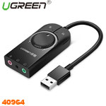 UGREEN綠聯 40964 USB外接音效卡 手機電腦通用版