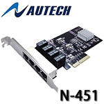 AUTECH ST-Lab N-451 4埠 Gigabit PCI-E 網路卡