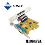 SUNIX MIO6479A PCI-E 雙用Parallel擴充卡 (2*RS232+1*Parallel)