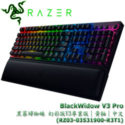 3CTown購物中心- RAZER BlackWidow V3 Pro 黑寡婦蜘蛛幻彩版V3專業版