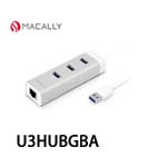 Macally 3埠USB3.0 集線器 + RJ45 Gigabit網路卡(購買前請先詢問庫存)