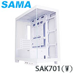 SAMA先馬 SAK701(W) 白色 新鏡界 鋼化玻璃透側 機殼