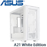 ASUS華碩 A21 White Edition 白色 鋼化玻璃透側 電競 Micro-ATX機殼 支援背插式主機板