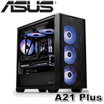 ASUS華碩 A21 Plus 黑色 鋼化玻璃透側 電競 Micro-ATX機殼 支援背插式主機板