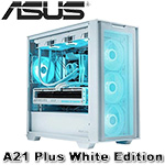 ASUS華碩 A21 Plus White Edition 白色 鋼化玻璃透側 電競 Micro-ATX機殼 支援背插式主機板
