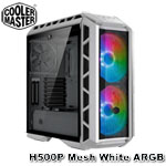CoolerMaster MasterCase H500P Mesh 白色 強化玻璃透側 ARGB 中直立式 機殼 (MCM-H500P-WGNN-S01) 
