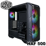 CoolerMaster HAF 500 黑色 鋼化玻璃透側 ARGB 中直立式機殼 (H500-KGNN-S00)