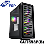 FSP全漢 CUT593P(B) 黑色 強化玻璃側透 ATX ARGB 機殼