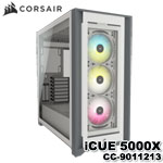 Corsair海盜船 iCUE 5000X 白色 鋼化玻璃四透側 RGB 中塔機殼(CC-9011213)