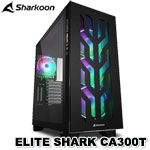 Sharkoon旋剛 ELITE SHARK CA300T bk 黑色 鋼化玻璃雙透側 USB Type C機殼