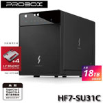 Probox HF7-SU31C 四層式 USB 3.1 Gen-II 3.5/2.5吋SATA硬碟外接盒(Type-C+Type-A雙介面)