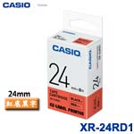 CASIO卡西歐 24mm XR-24RD1 紅底黑字 標籤機色帶