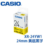 CASIO卡西歐 24mm XR-24YW1 黃底黑字 標籤機色帶