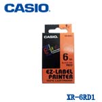 CASIO卡西歐 6mm XR-6RD1 紅底黑字 標籤機色帶