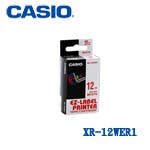 CASIO卡西歐 12mm XR-12WER1 白底紅字 標籤機色帶