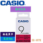CASIO卡西歐 9mm XR-9FPK 粉底黑字 螢光色系 標籤機色帶
