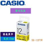 CASIO卡西歐 12mm XR-12FYW 黃底黑字 螢光色系 標籤機色帶