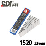 SDI 手牌 1520 60度角 25mm(超大) 7節 高硬度美工刀片 5片/盒